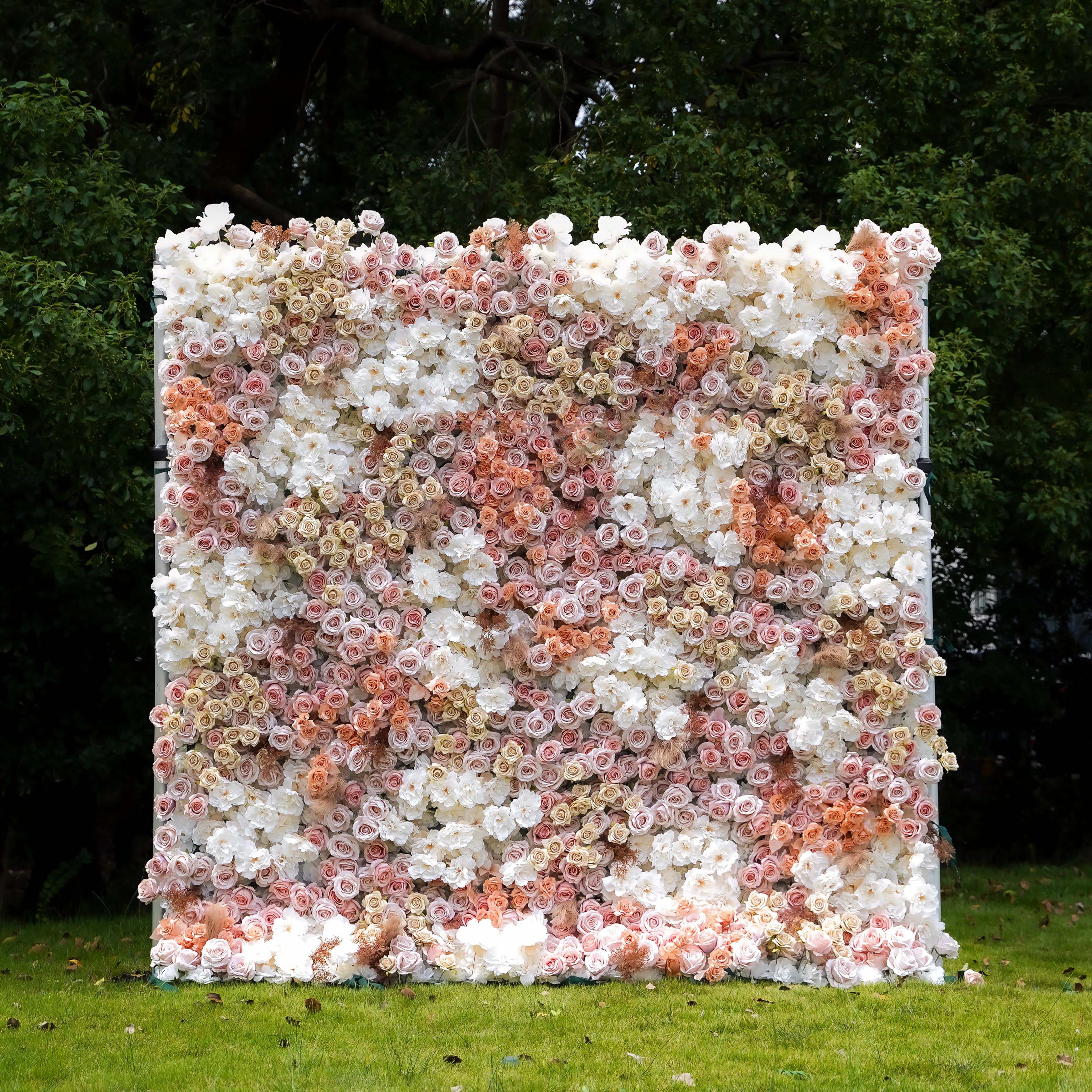 Matilda：7D Fabric Artificial rolling up curtain flower wall