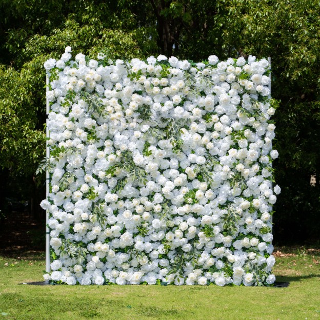 Moonlight：3D Fabric Artificial rolling up curtain flower wall