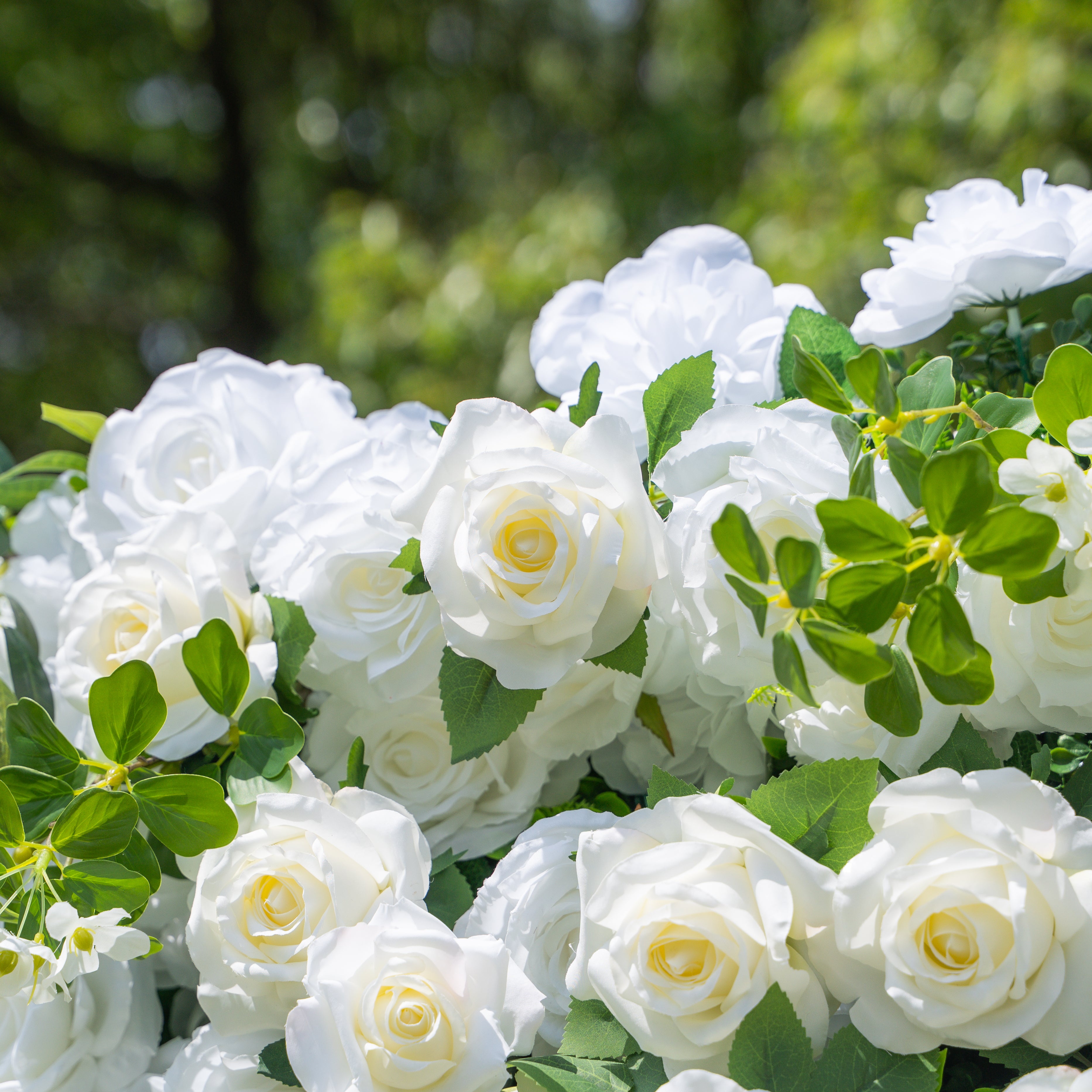 Moonlight：3D Fabric Artificial rolling up curtain flower wall