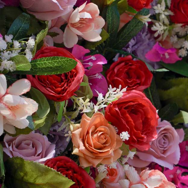 NooZay：7D 2025 Fabric Artificial rolling up curtain flower wall