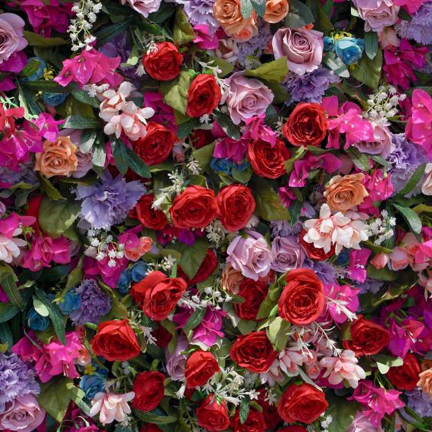 NooZay：7D 2025 Fabric Artificial rolling up curtain flower wall