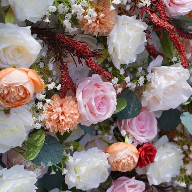 Olive：7D Fabric Artificial rolling up curtain flower wall