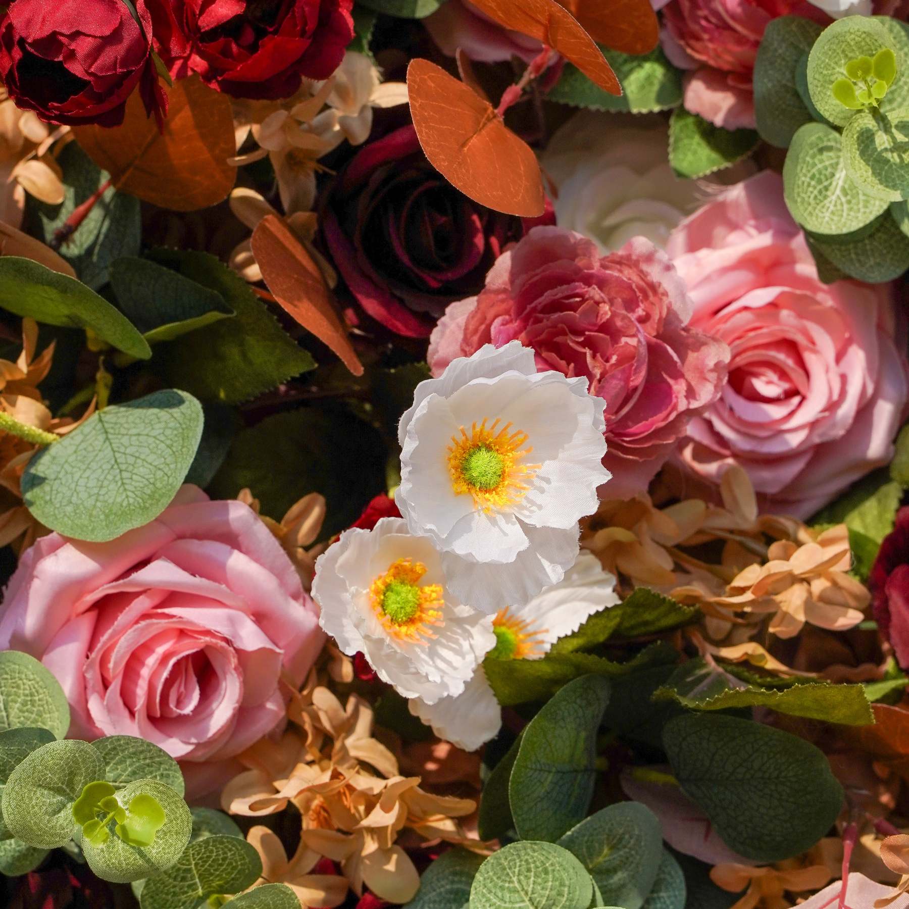 Phoenix：7D Fabric Artificial rolling up curtain flower wall