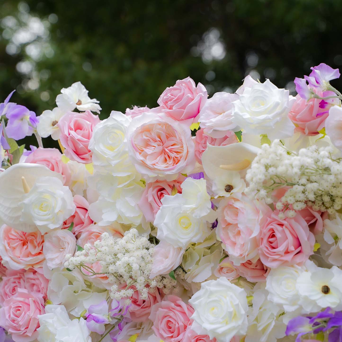 Rosalind：7D Fabric Artificial rolling up curtain flower wall