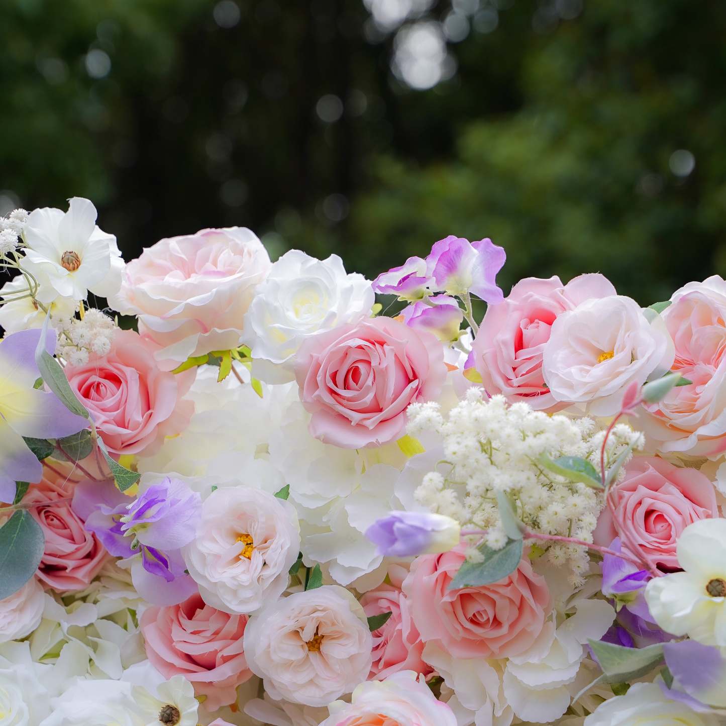 Rosalind：7D Fabric Artificial rolling up curtain flower wall