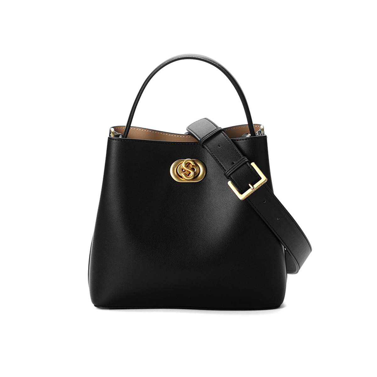 SADIA versatile, stylish and classic single - shoulder and handheld "Four - Happiness Pouch" bag for women Leather Satchel Purse Backpack ComboSDS30055