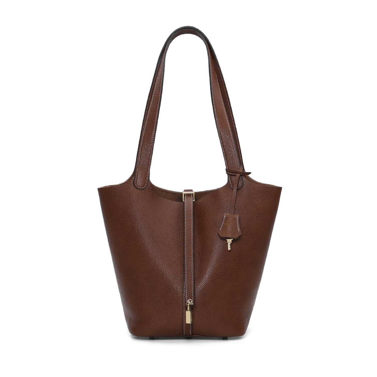 Shopping basket style single-shoulder handbag