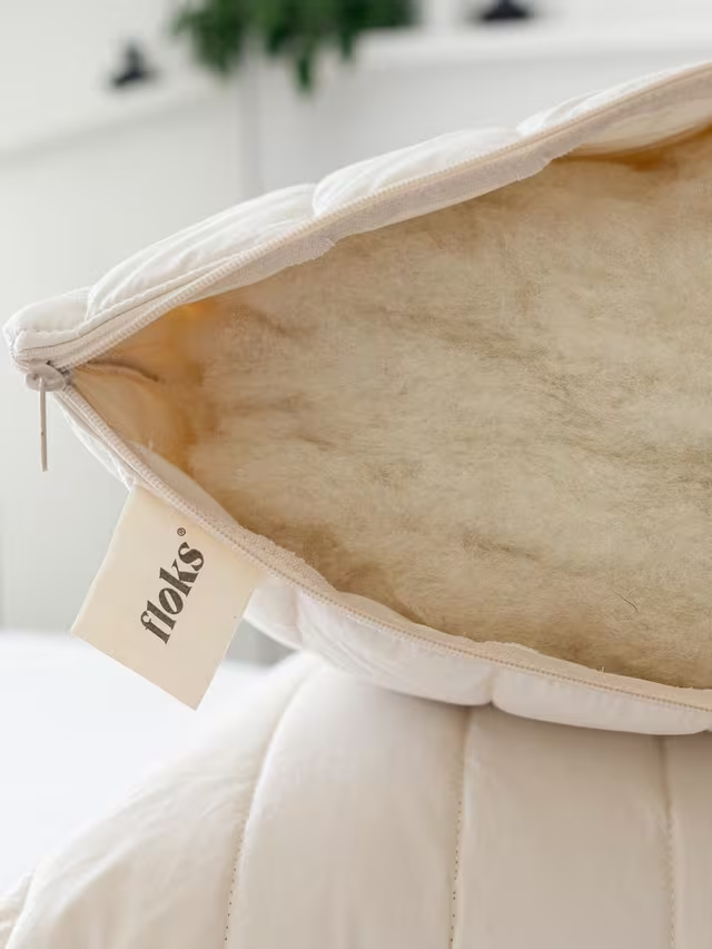 Luxury Quilted Wool King Size Pillow, Soft