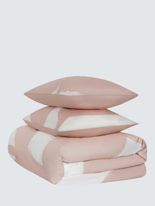 300 Cotton Thread Count Floral Leaf Print Duvet Cover , Pink