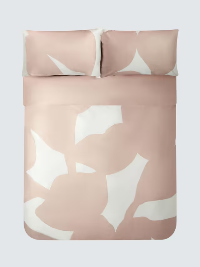 300 Cotton Thread Count Floral Leaf Print Duvet Cover , Pink