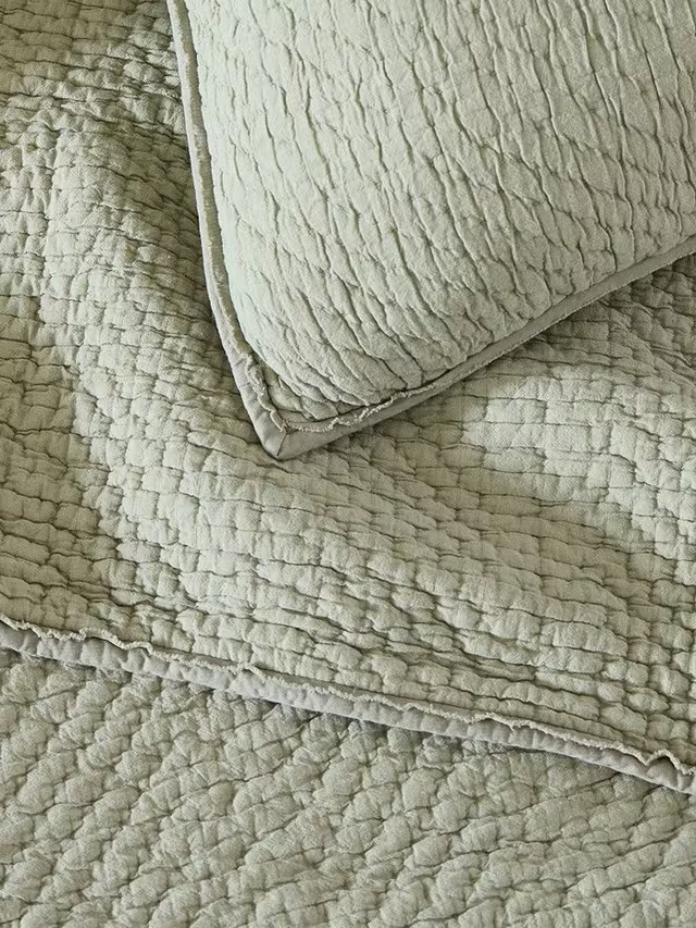 Reflections Cotton Matelasse Bedspread, Super King, Light Green