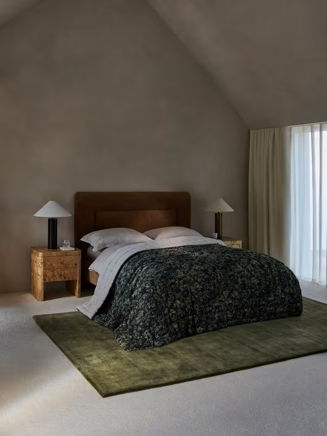 Giardino Linen Blend Quilted Bedspread, Green