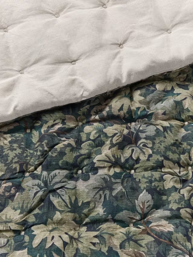 Giardino Linen Blend Quilted Bedspread, Green