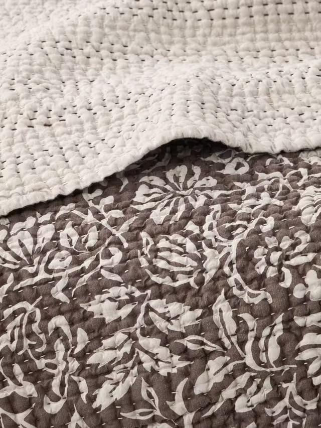 Widemar Linen Blend Quilted Bedspread, Cocoa