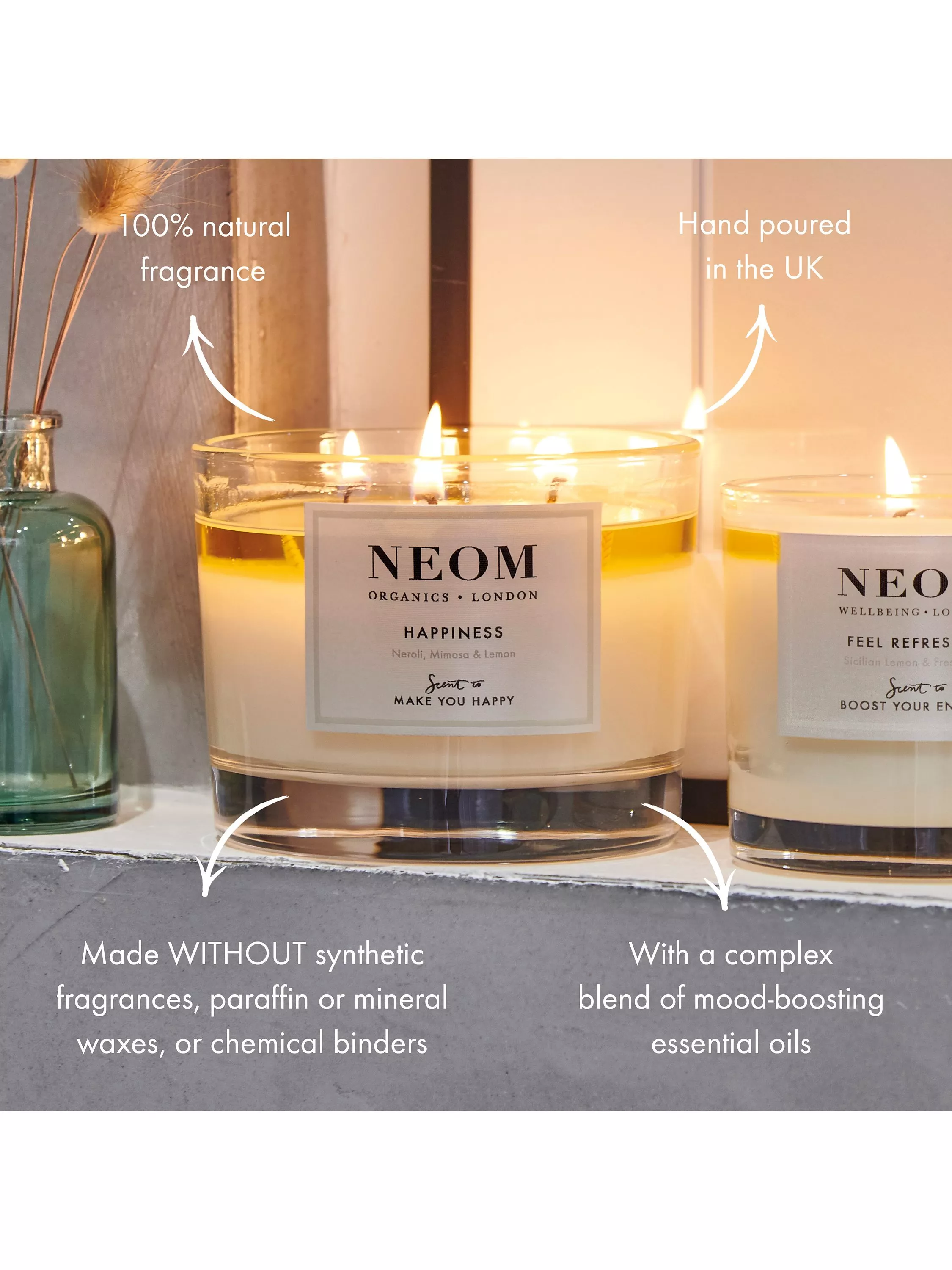 Happiness 3 Wick Scented Candle