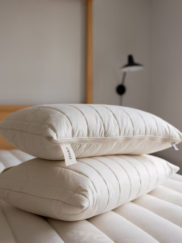 Luxury Quilted Wool King Size Pillow, Soft