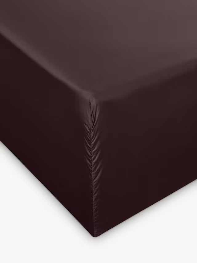 500 Thread Count Supima Satin Fitted Sheet, Chocolate