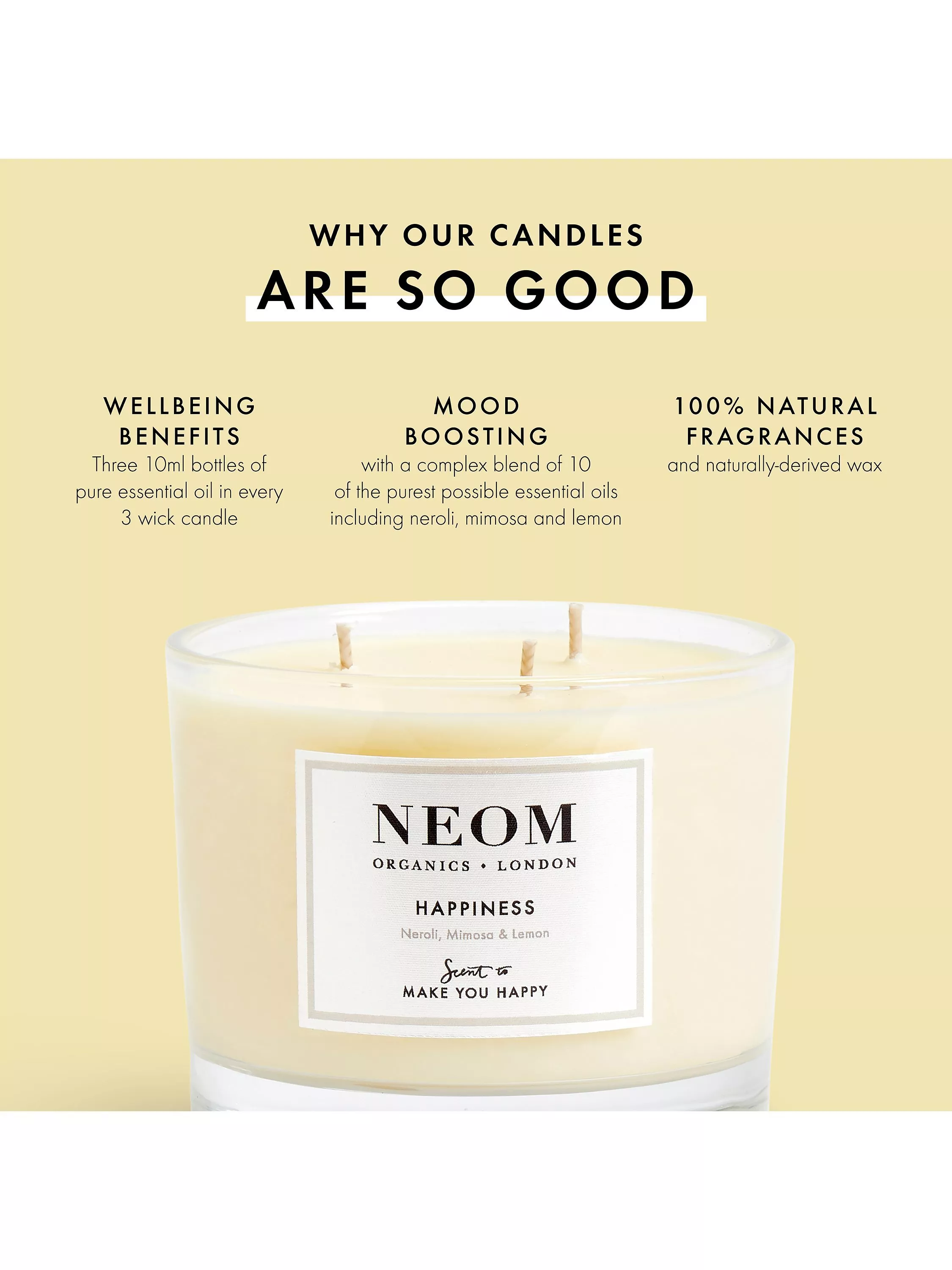 Happiness 3 Wick Scented Candle