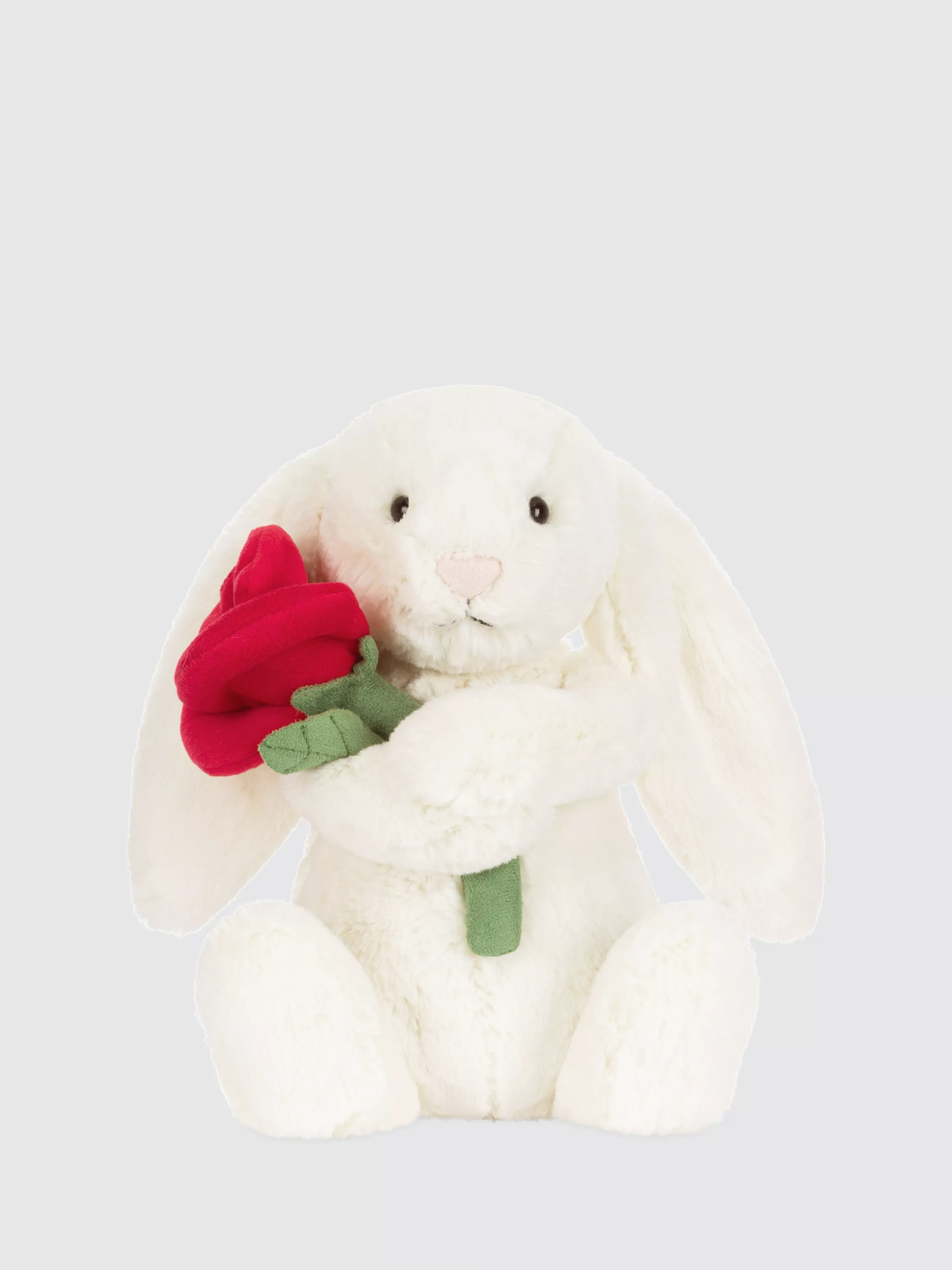 Bunny with Rose Soft Toy, Cream