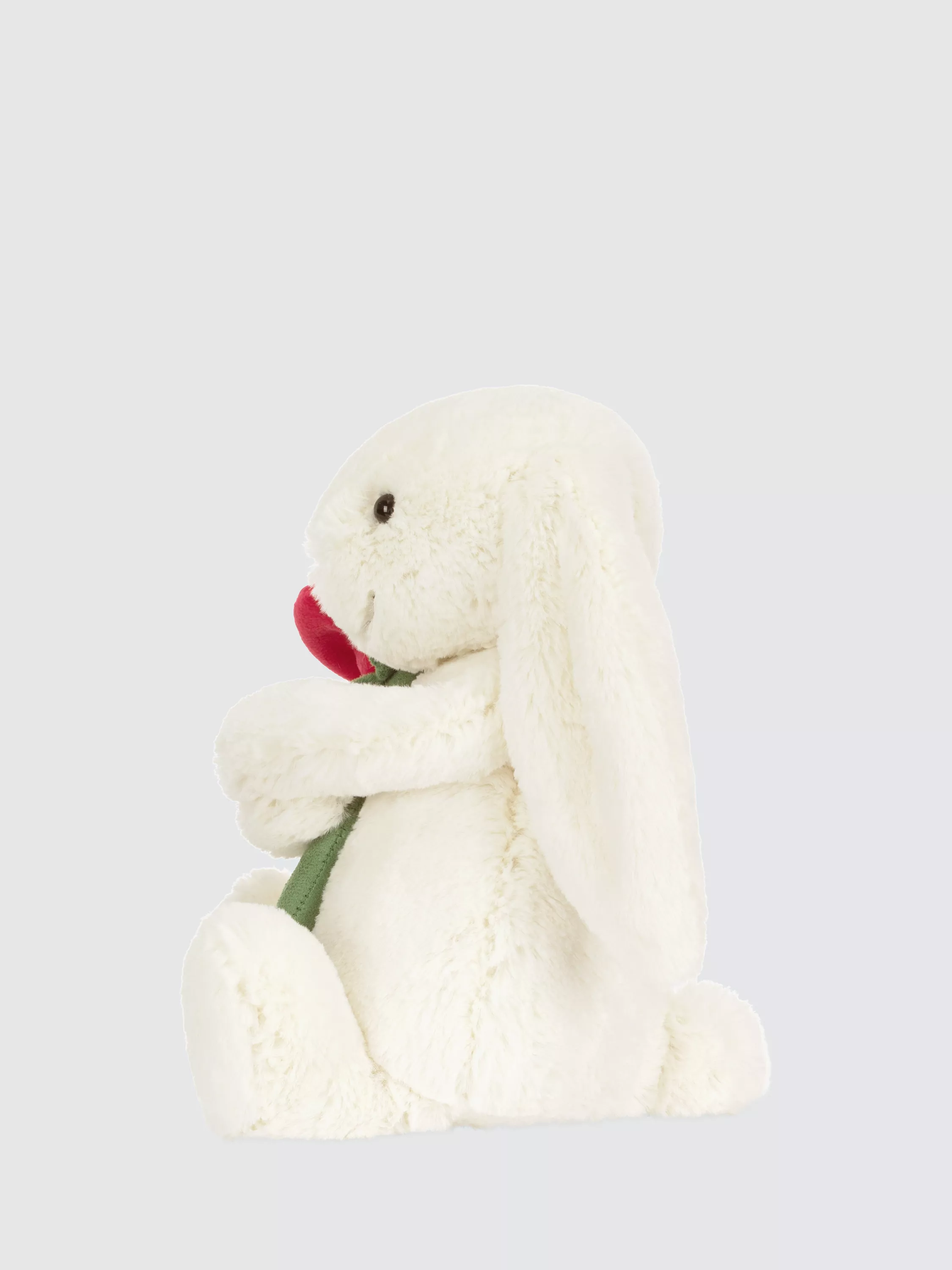 Bunny with Rose Soft Toy, Cream