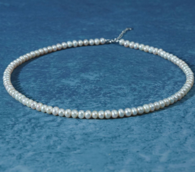 A704-40 5-6mm Non-nucleated Freshwater Pearl Necklace - Elegant Design for Classic Look & Timeless Appeal for birthday/anniversary/holiday /retirement/ graduation presents
