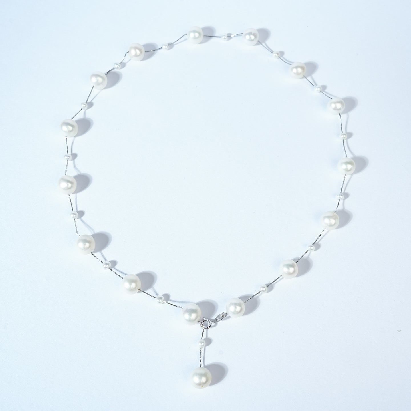 HA902-48 3-10mm Pearl necklace fresh water pearls for birthday/anniversary/holiday /retirement/ graduation presents