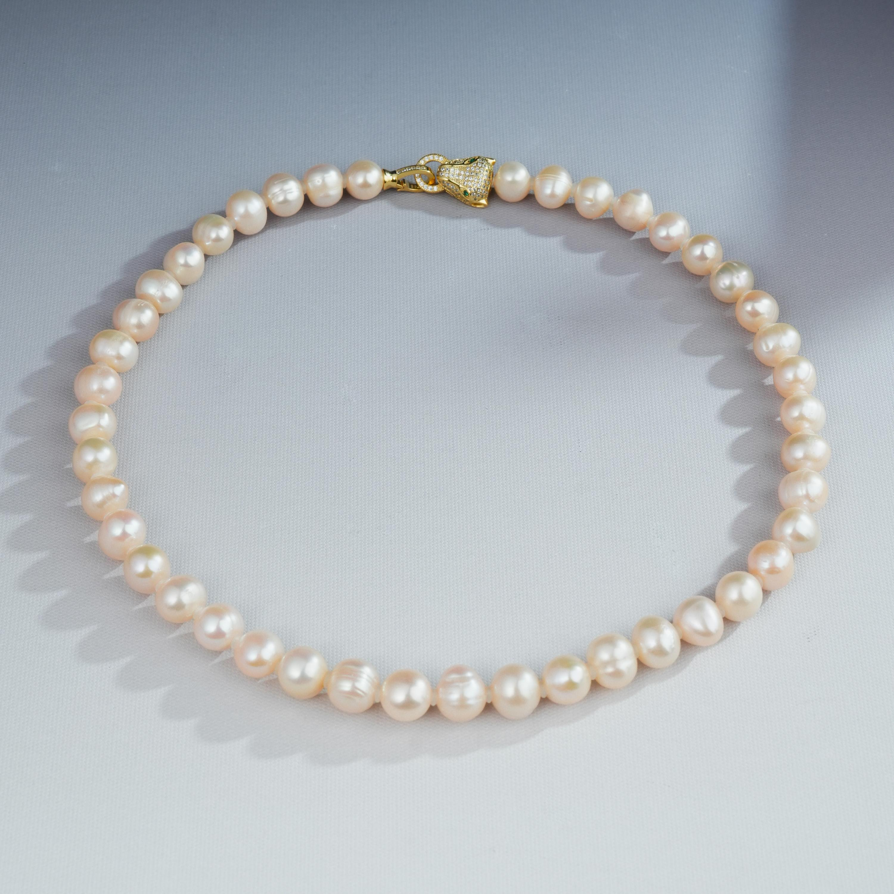 TK124-H-45 11-12mm Orange Pearl Necklace fresh water pearls for birthday/anniversary/holiday /retirement/ graduation presents