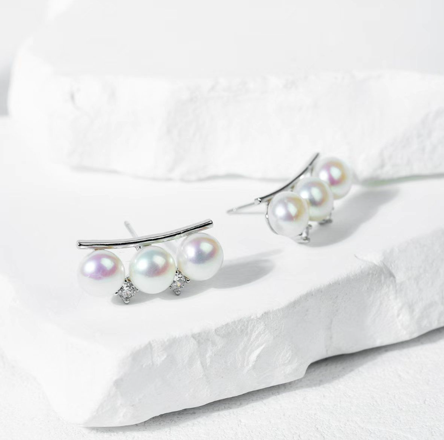 SE006 6-7mm Nature Fresh Water Pearl Earrings