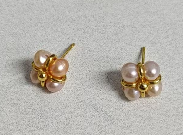SE031-T 5-6mm Nature Fresh Water Pearl Earrings