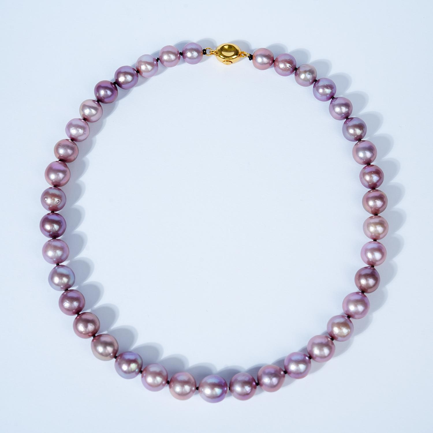 LYTK979-45-Z 10-11mm Purple Pearl Necklace Fresh Water Pearls Natural Elegant Look Versatile Size for Casual & Formal Occasions for birthday/anniversary/holiday /retirement/ graduation presents