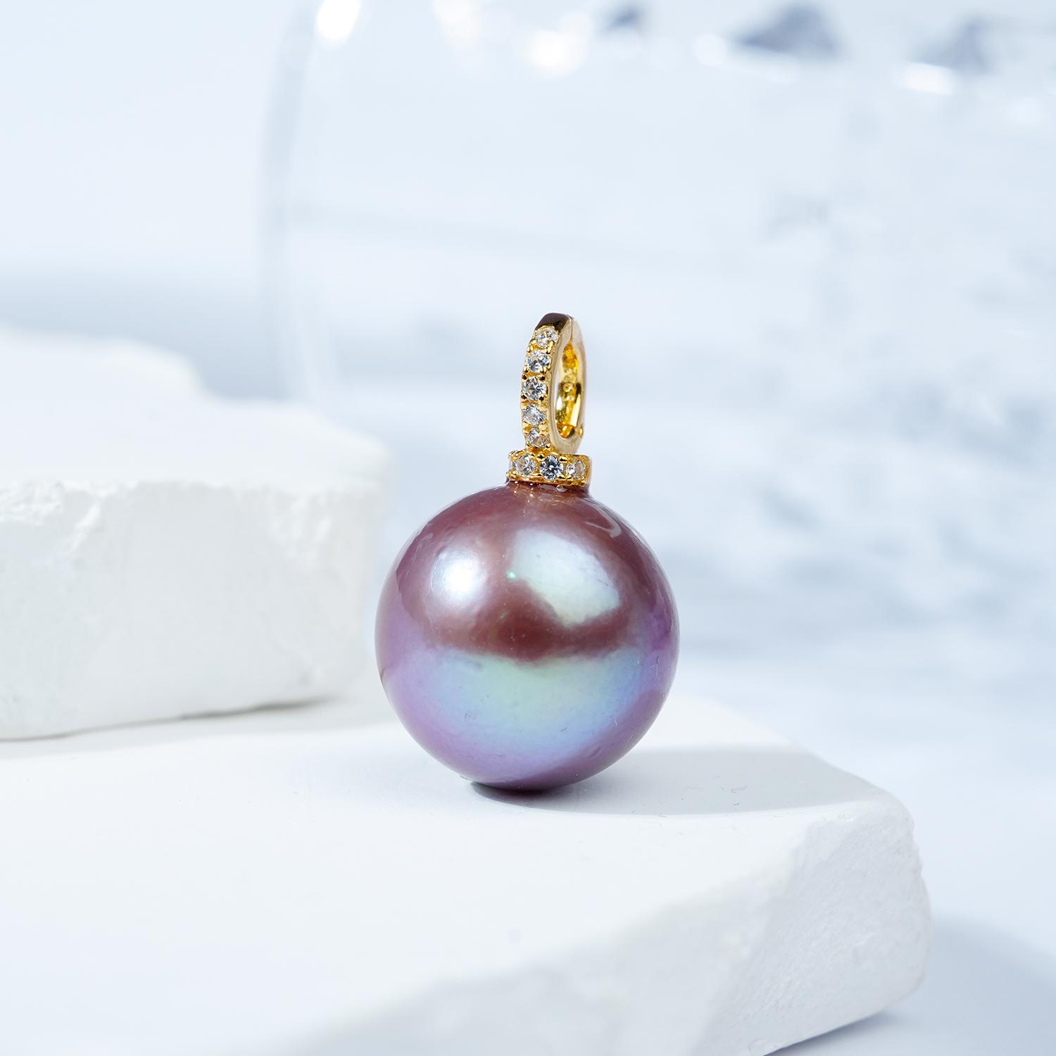 LYTK973-Z 16-18mm Purple Pendant Fresh Water Pearl Necklace Gift for Women Elegant Jewelry for birthday/anniversary/holiday /retirement/ graduation presents