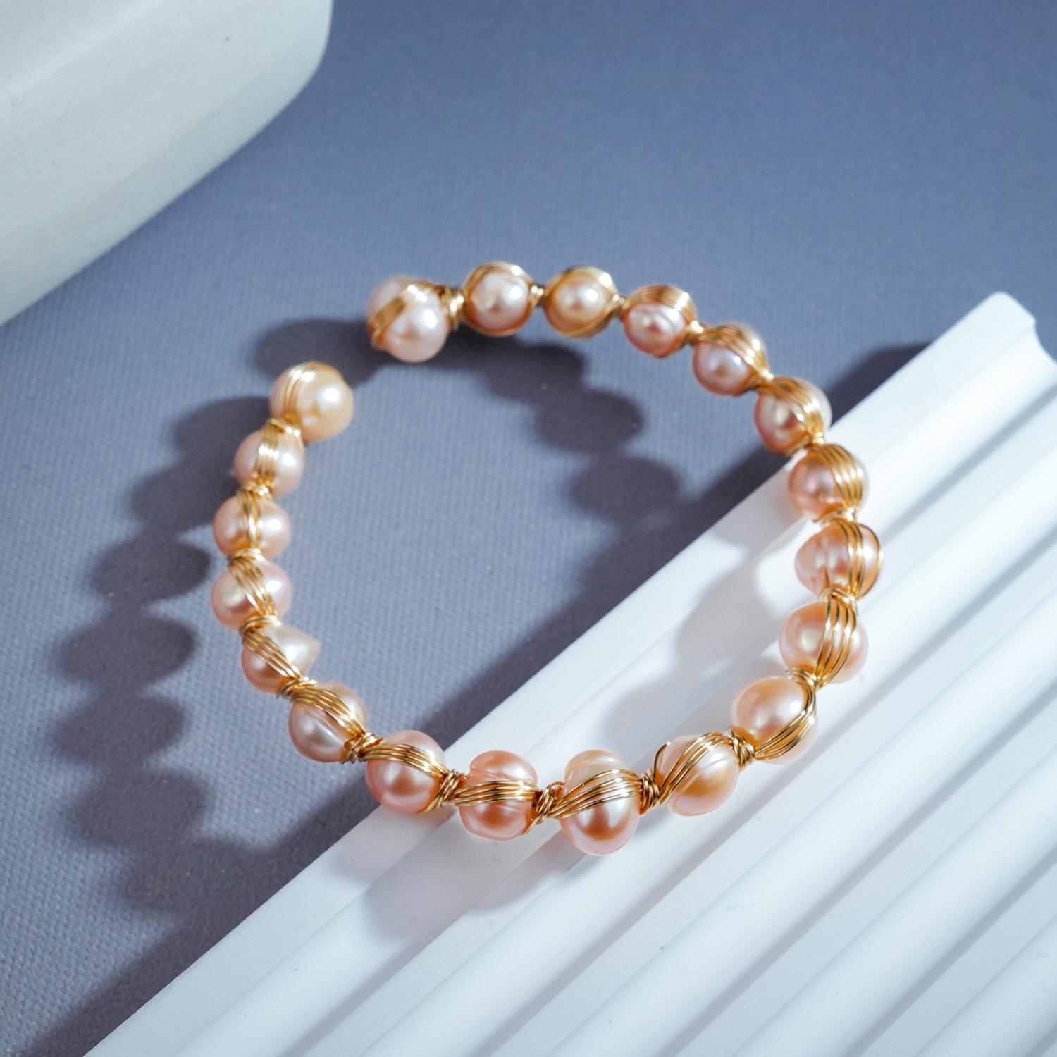 Flower Basket 7-8mm Pearl bracelet fresh water pearls