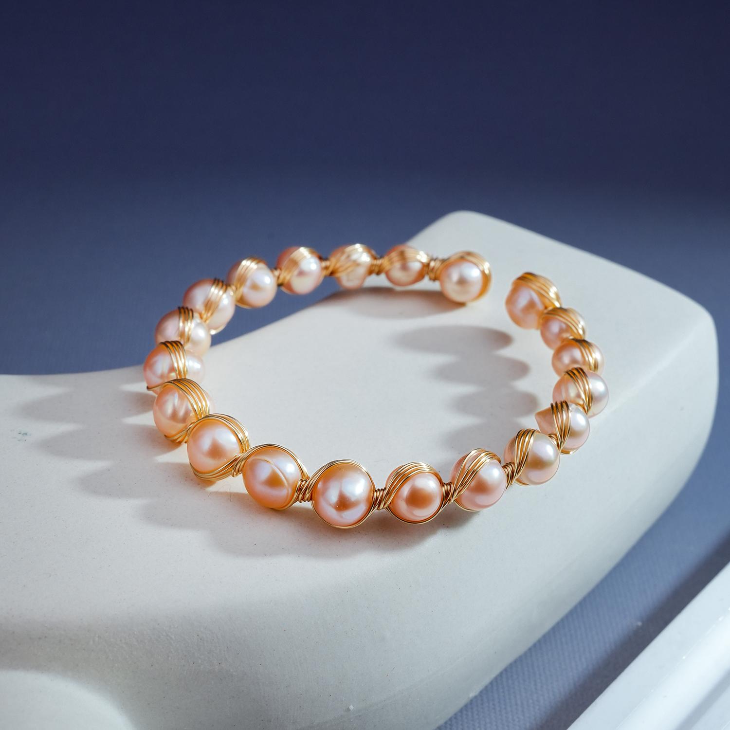 Flower Basket 7-8mm Pearl bracelet fresh water pearls