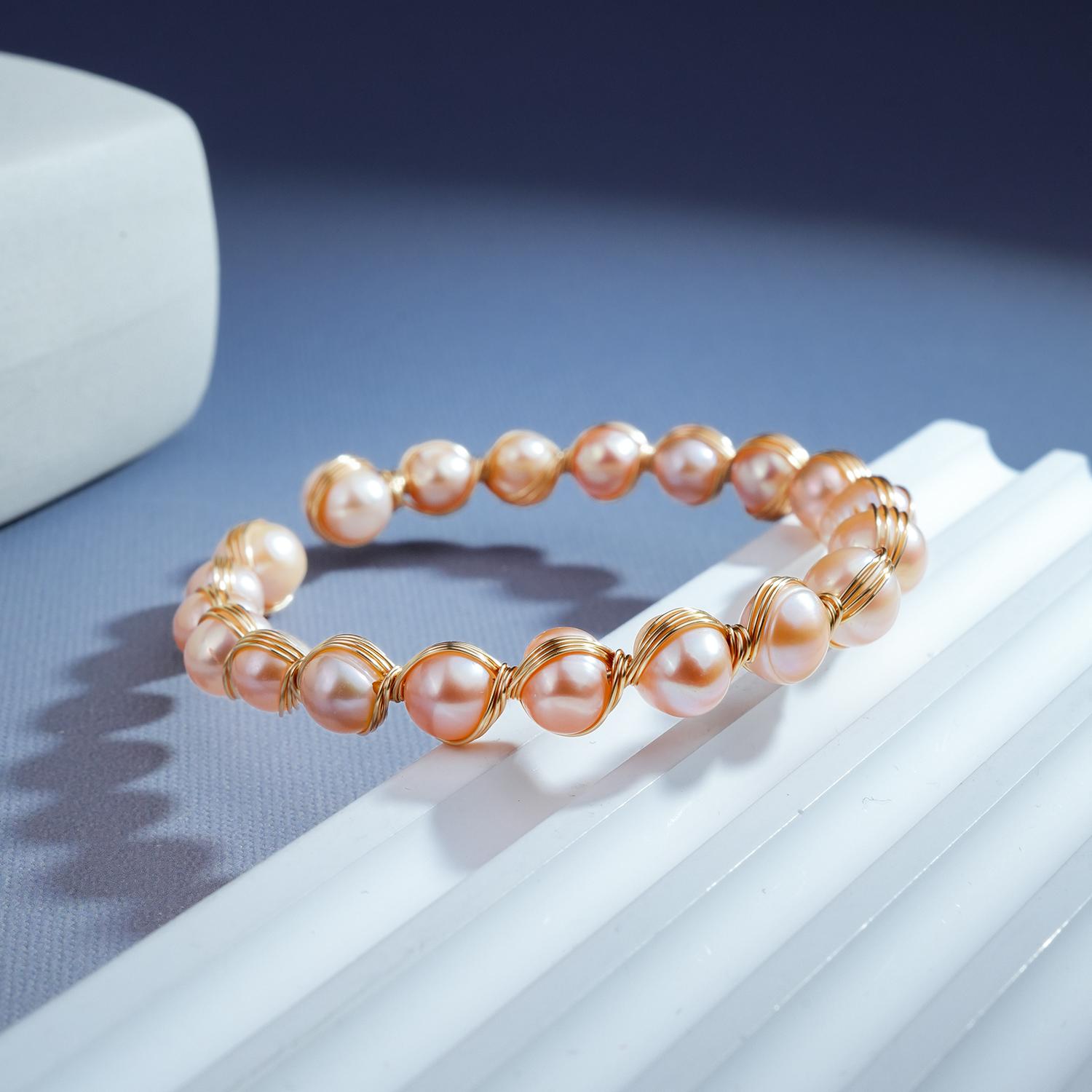 Flower Basket 7-8mm Pearl bracelet fresh water pearls