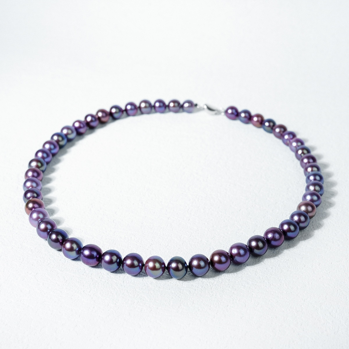 NYTK567-45 7.5-8.5mm Pearl Necklace fresh water pearl purple pearl