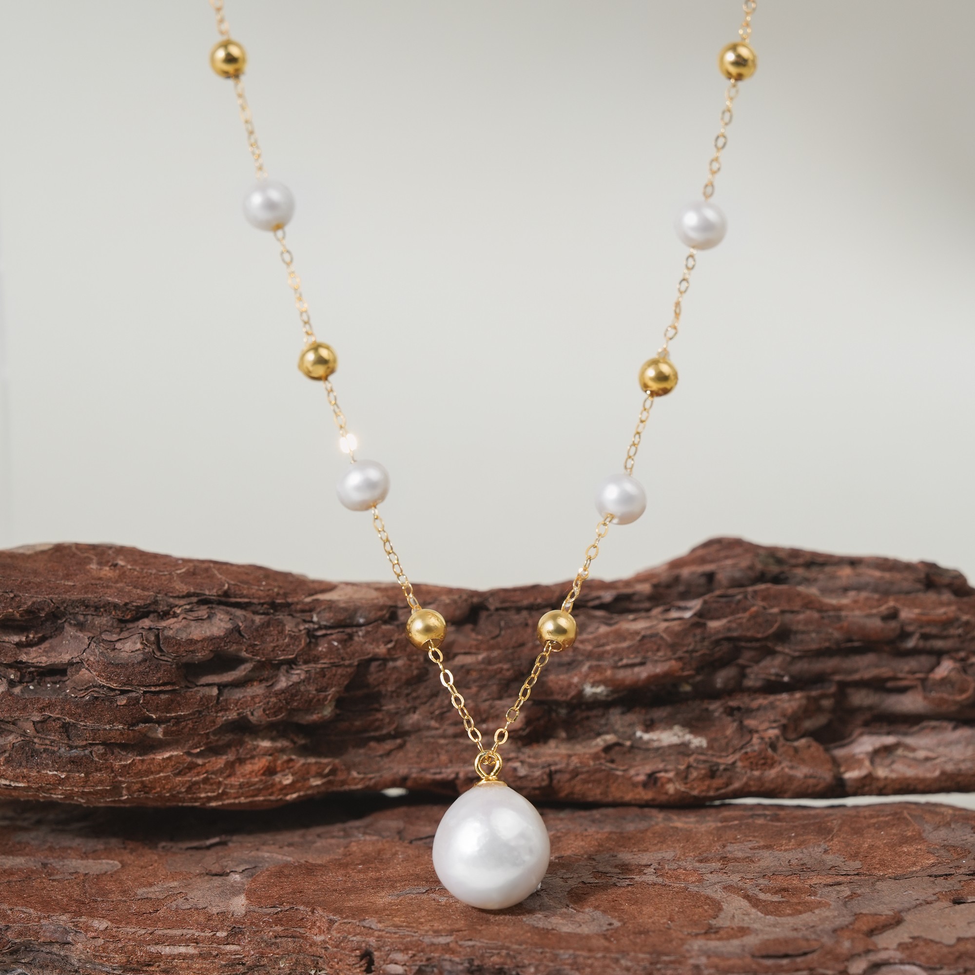 A557-45 5-11mm pearl pendant necklace