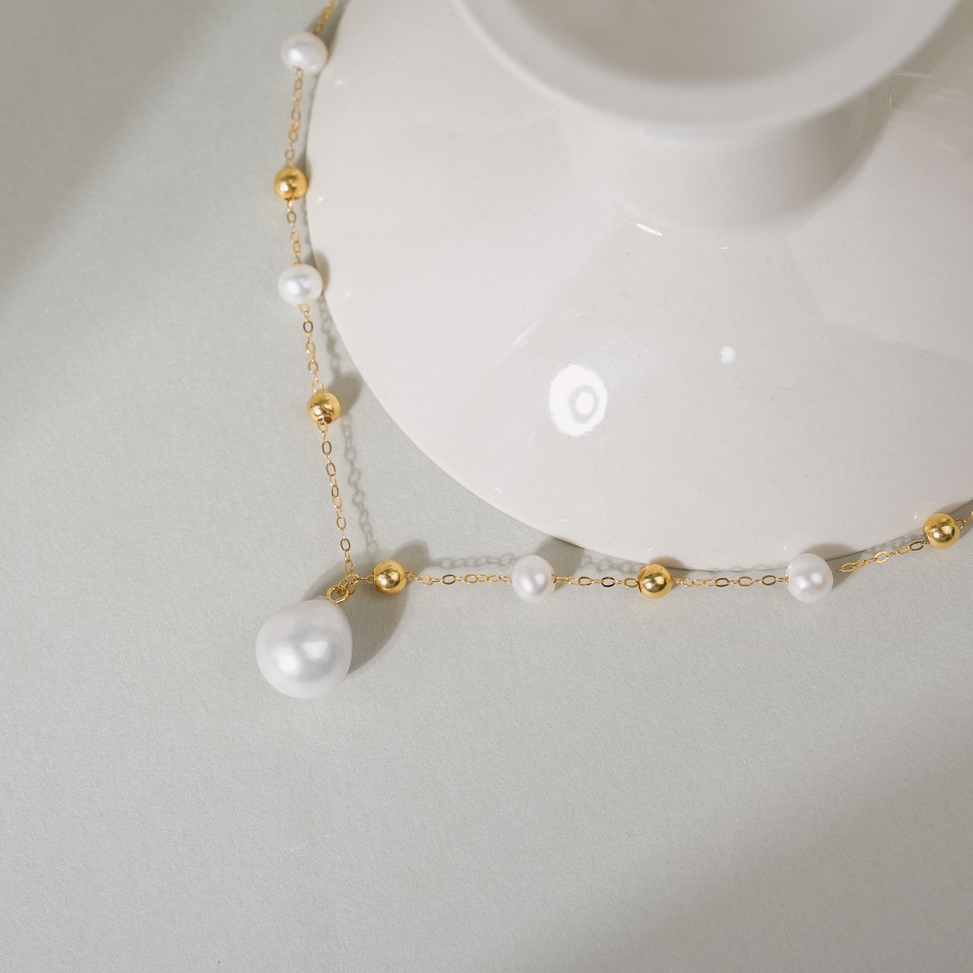 A557-45 5-11mm pearl pendant necklace