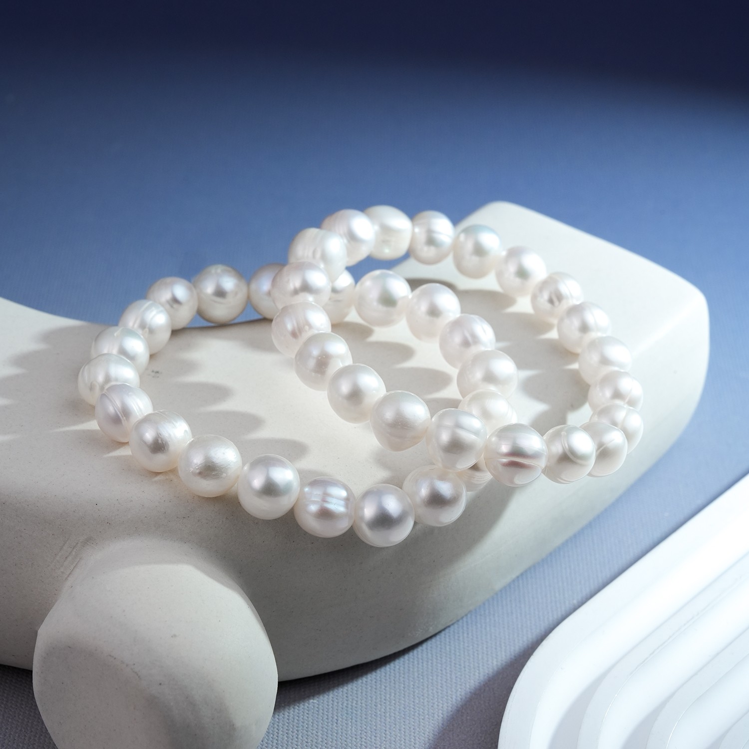 C84-19 9-10mm  Pearl Necklace fresh water pearls