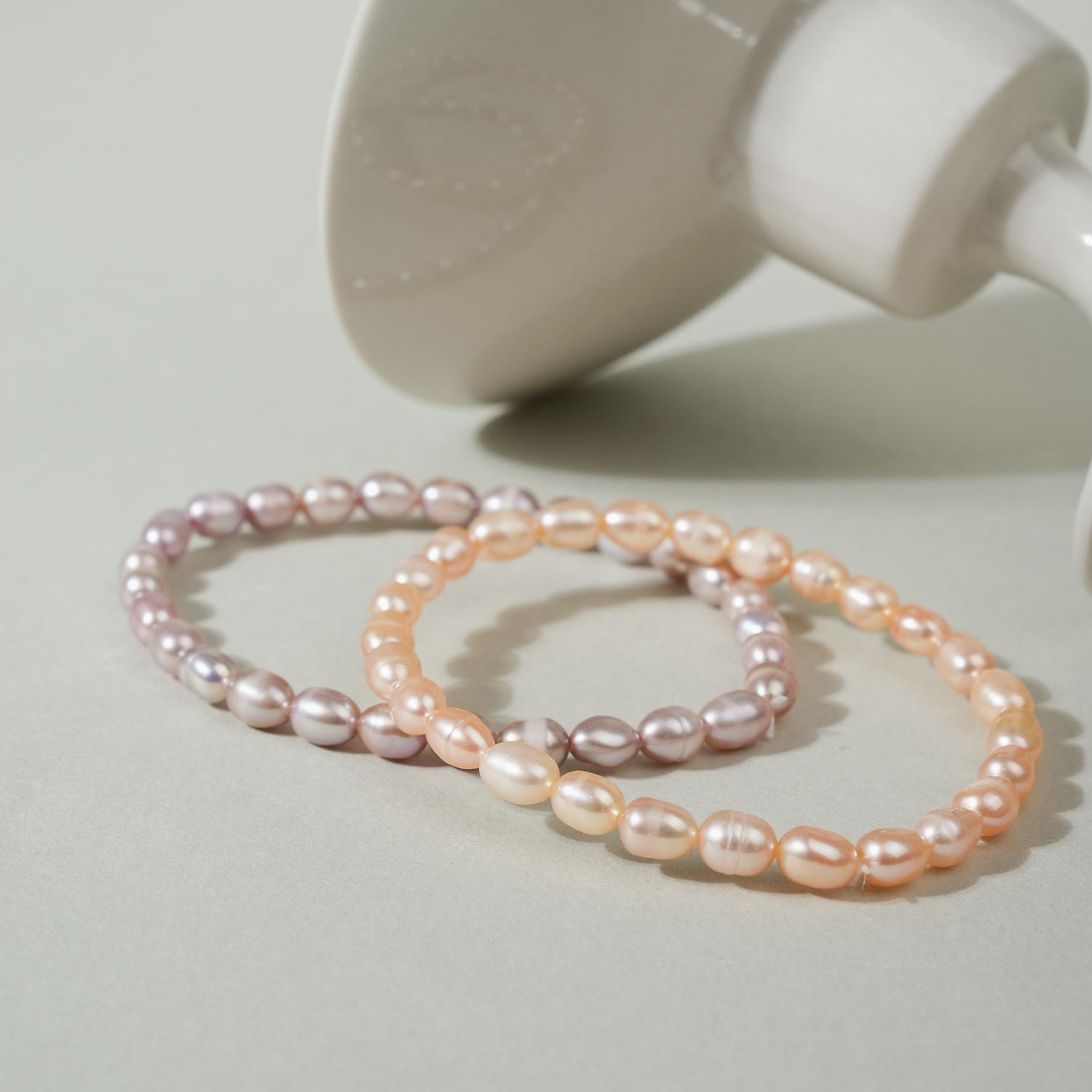 Both 4-5mm Pearl bracelet fresh water pearls