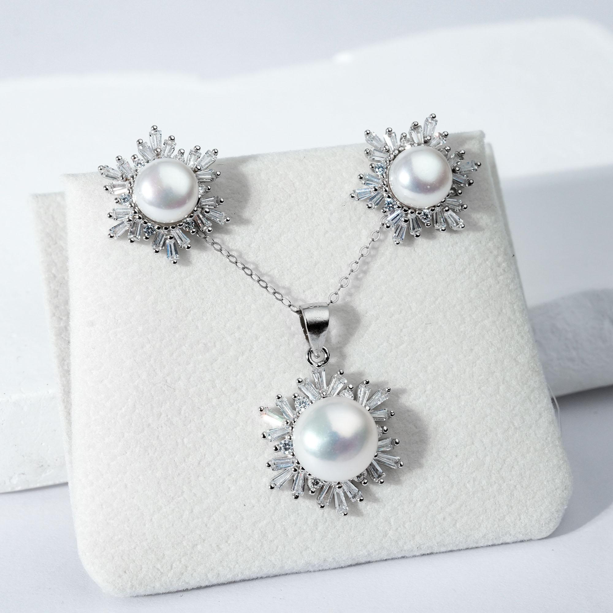 Snow Flake 8-10mm Pearl Sets fresh water pearls