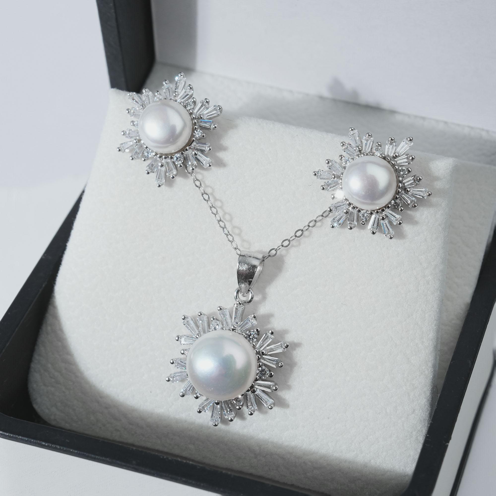 Snow Flake 8-10mm Pearl Sets fresh water pearls