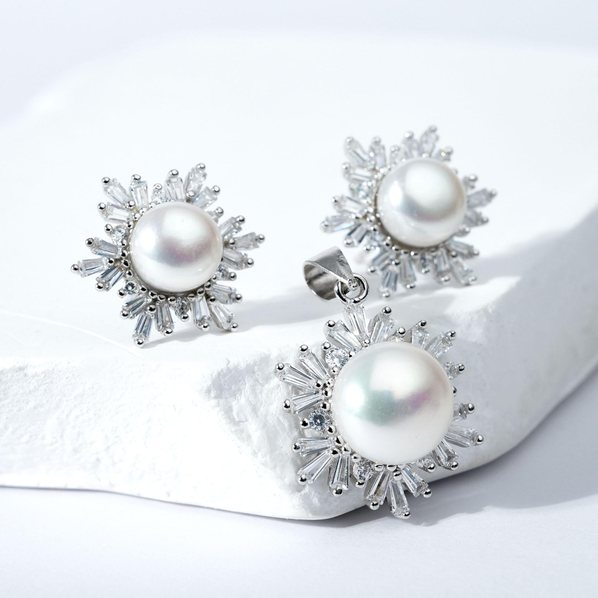 Snow Flake 8-10mm Pearl Sets fresh water pearls