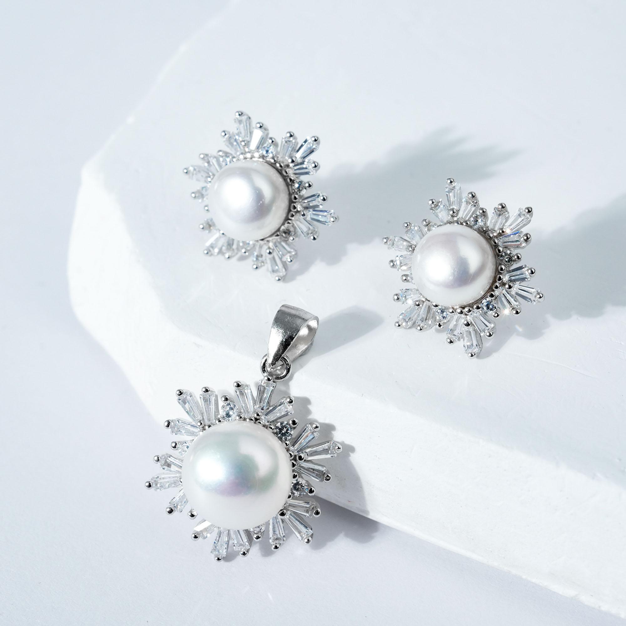 Snow Flake 8-10mm Pearl Sets fresh water pearls