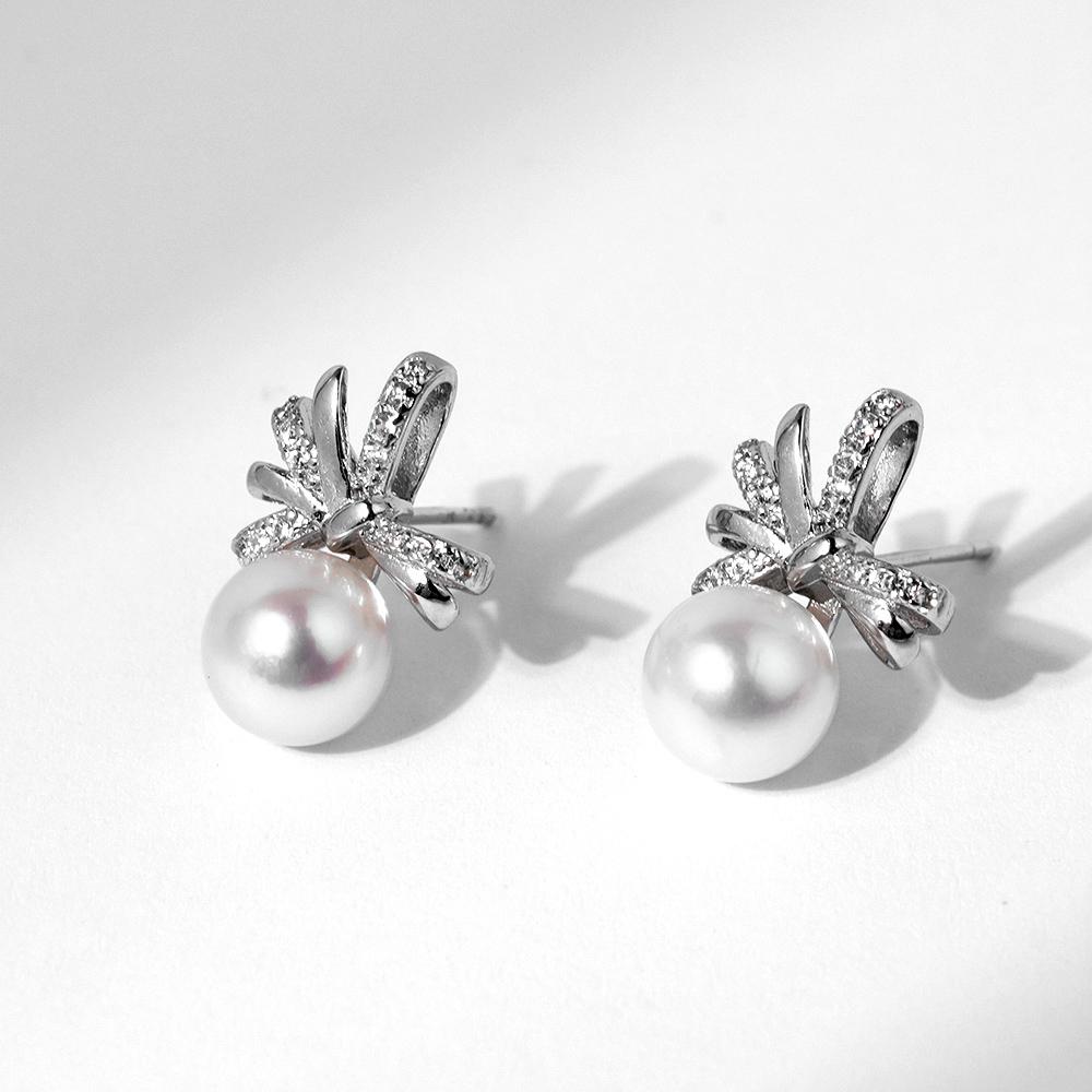 8-8.5mm ZW079 Pearl earrings AKOYA Salt water pearls