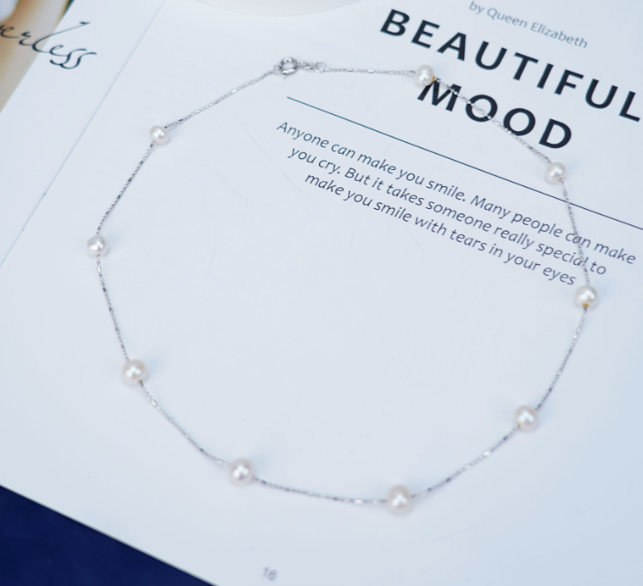 A100-BY 5-6mm  Nature Fresh Water Pearl Necklace