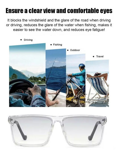 Photochromic Flat Lens Sunglasses for Men