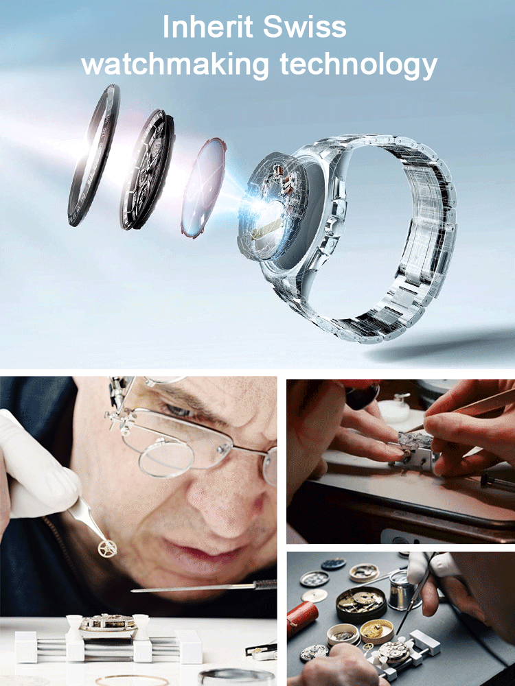 Blue Angel three-eye six-hand light-kinetic energy quartz movement flight watch