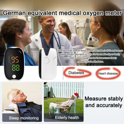 Measure blood sugar, blood pressure, and oxygen levels in 5 seconds with 99% accuracy and a 10-year warranty