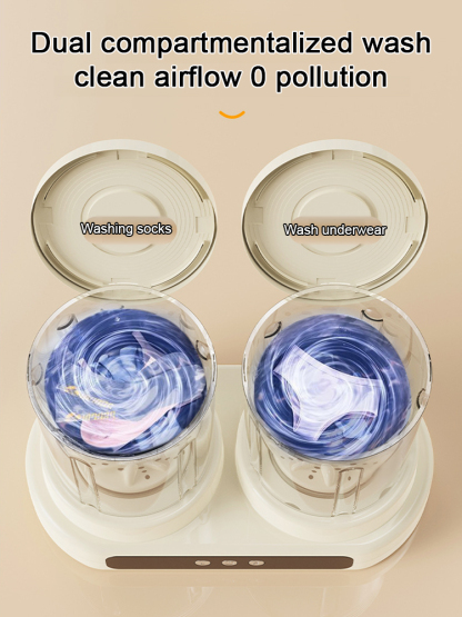 Dual-Tub Mini Washer for Intimates ❤ Wireless Sterilization & No Installation