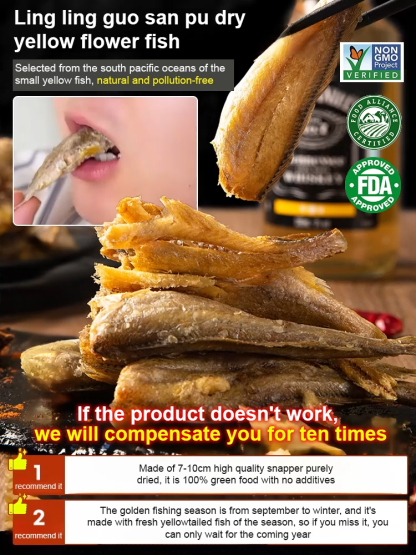 [200-Count/Box] Ready-to-Eat Savory & Crispy Dried Small Yellow Croaker ❤ Non-Fried, Low-Calorie